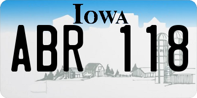 IA license plate ABR118