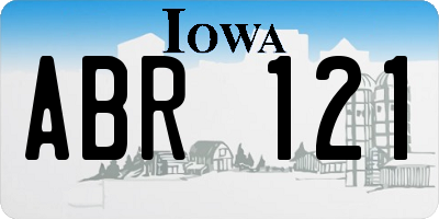 IA license plate ABR121