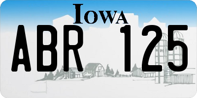 IA license plate ABR125