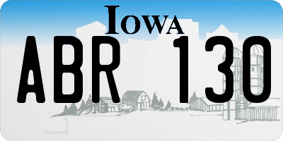 IA license plate ABR130