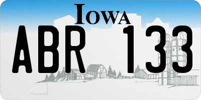 IA license plate ABR133