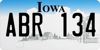 IA license plate ABR134