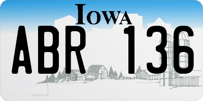 IA license plate ABR136
