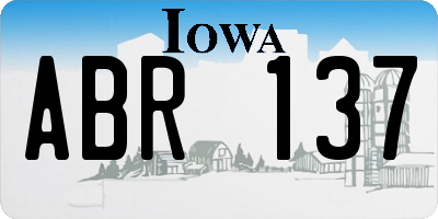 IA license plate ABR137