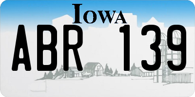 IA license plate ABR139
