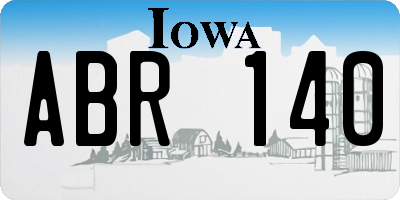 IA license plate ABR140