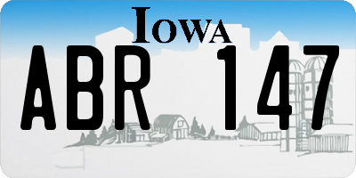 IA license plate ABR147