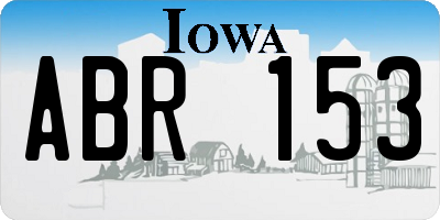 IA license plate ABR153