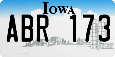 IA license plate ABR173