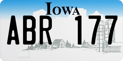 IA license plate ABR177