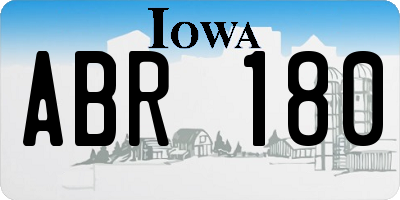 IA license plate ABR180