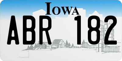 IA license plate ABR182