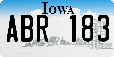 IA license plate ABR183