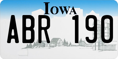 IA license plate ABR190