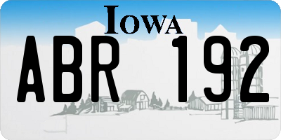 IA license plate ABR192