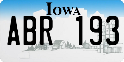 IA license plate ABR193