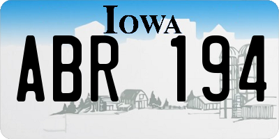 IA license plate ABR194