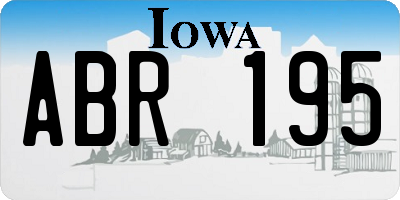 IA license plate ABR195