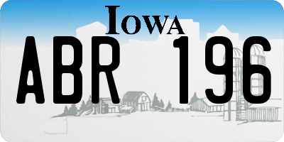 IA license plate ABR196