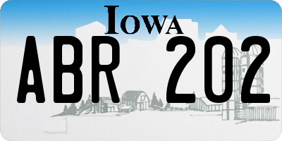 IA license plate ABR202