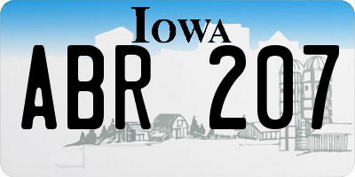 IA license plate ABR207