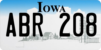 IA license plate ABR208