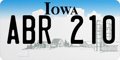 IA license plate ABR210