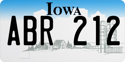 IA license plate ABR212