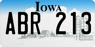 IA license plate ABR213