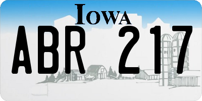 IA license plate ABR217