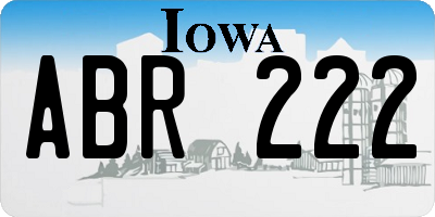 IA license plate ABR222