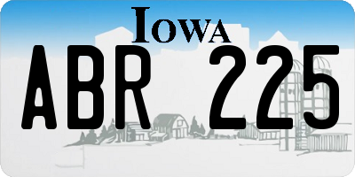 IA license plate ABR225