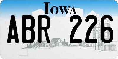 IA license plate ABR226