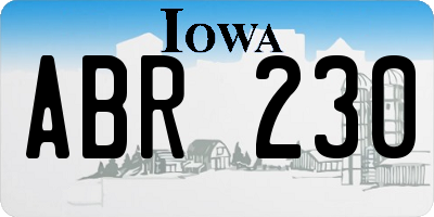 IA license plate ABR230