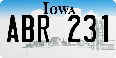 IA license plate ABR231