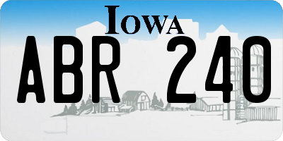 IA license plate ABR240
