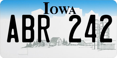 IA license plate ABR242