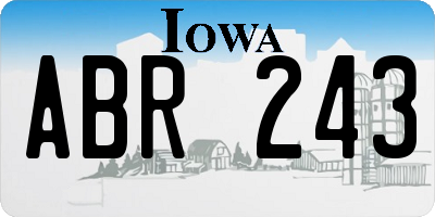IA license plate ABR243