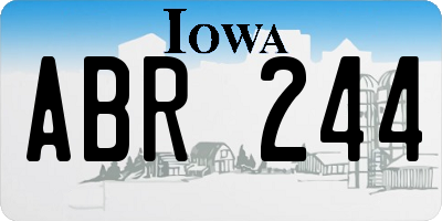 IA license plate ABR244