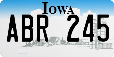 IA license plate ABR245