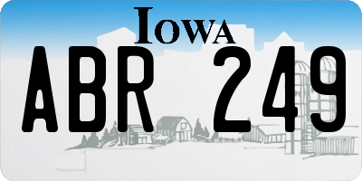 IA license plate ABR249