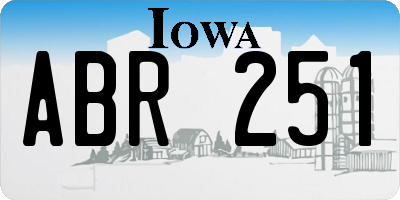 IA license plate ABR251