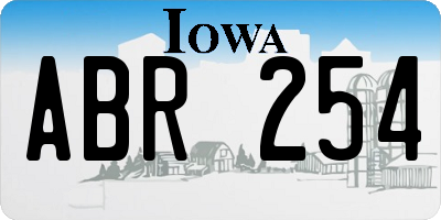 IA license plate ABR254