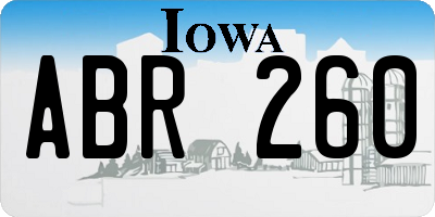IA license plate ABR260