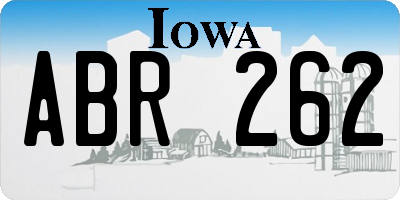 IA license plate ABR262