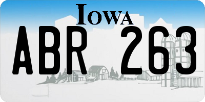 IA license plate ABR263