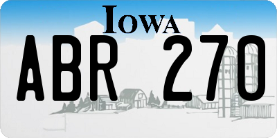 IA license plate ABR270