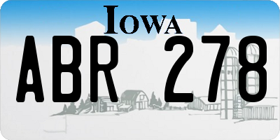 IA license plate ABR278