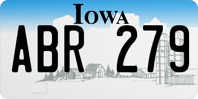 IA license plate ABR279