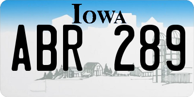 IA license plate ABR289